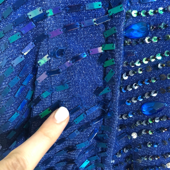 Jovani Royal Blue Sequence SZ 6 Formal  Dress - Picture 6 of 7